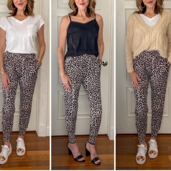 CABI # 5680 animal print Pivot Spotted Jogger modal cotton blend pants‎ Sz S - Picture 4 of 11